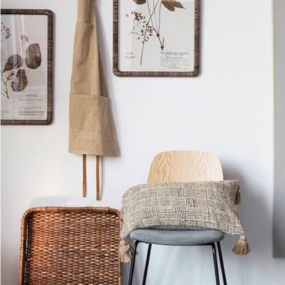 Creative Co-Op Woven Cotton Blend Lumbar Pillow with Tassels and Chambray Back! - Picture 2 of 8